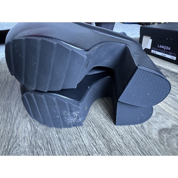 LaModa Women's Knee High Black Platform Boots Size 5 - Picture 5 of 8